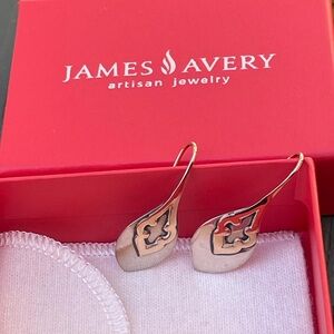 James Avery 14k Yellow Gold Sterling Silver Lace Ear Hooks